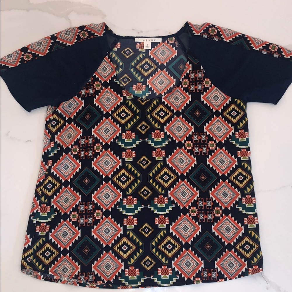 Miami multi-color Aztec blouse, size small